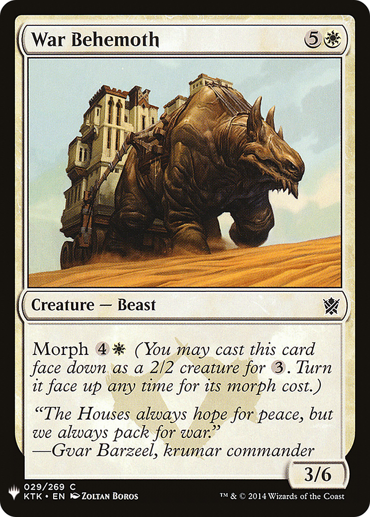 War Behemoth |  (KTK-29) [The List]
