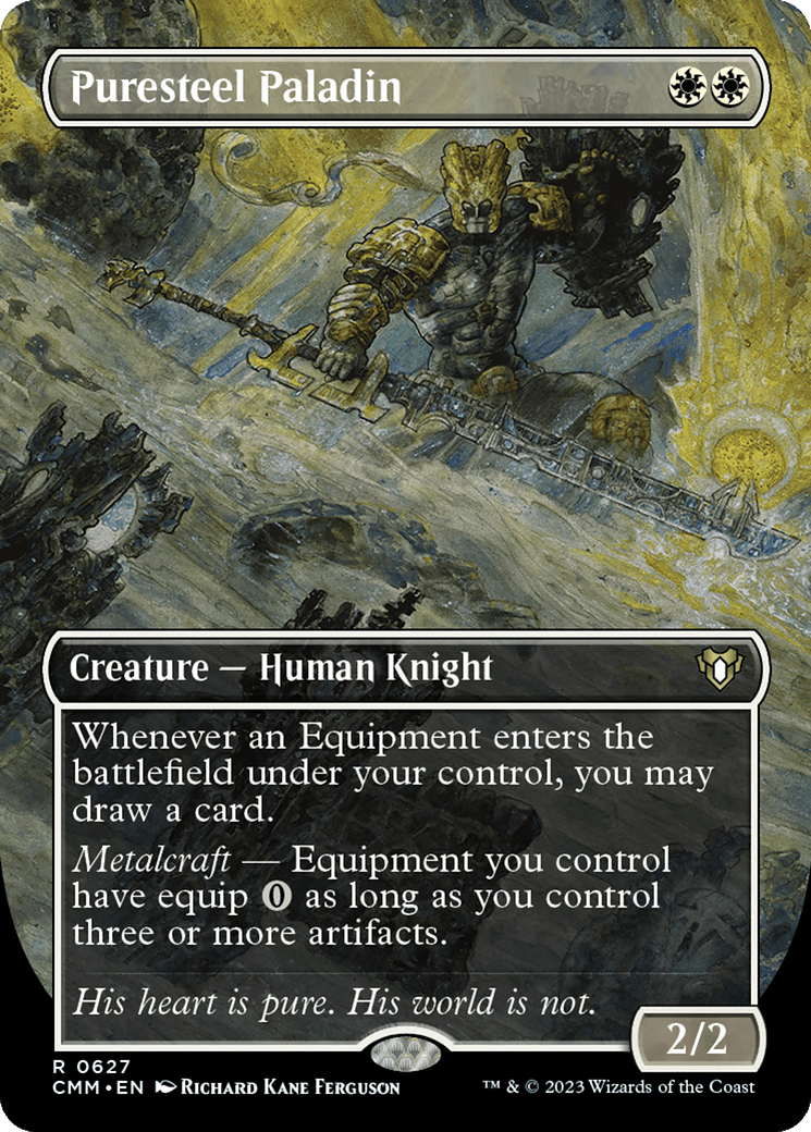 Puresteel Paladin (Borderless Alternate Art) [Commander Masters] Foil