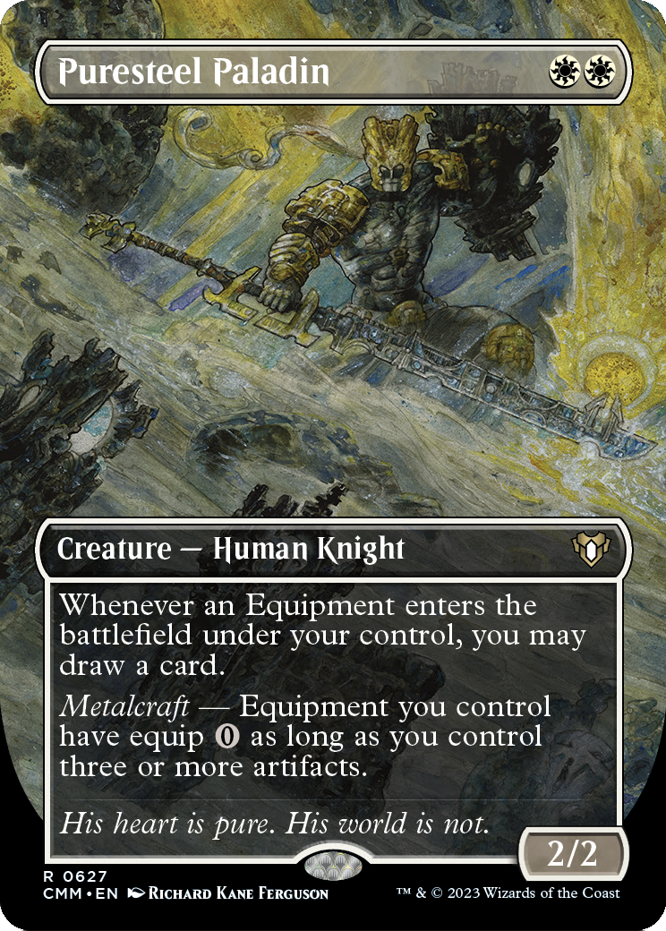 Puresteel Paladin (Borderless Alternate Art) [Commander Masters] Foil