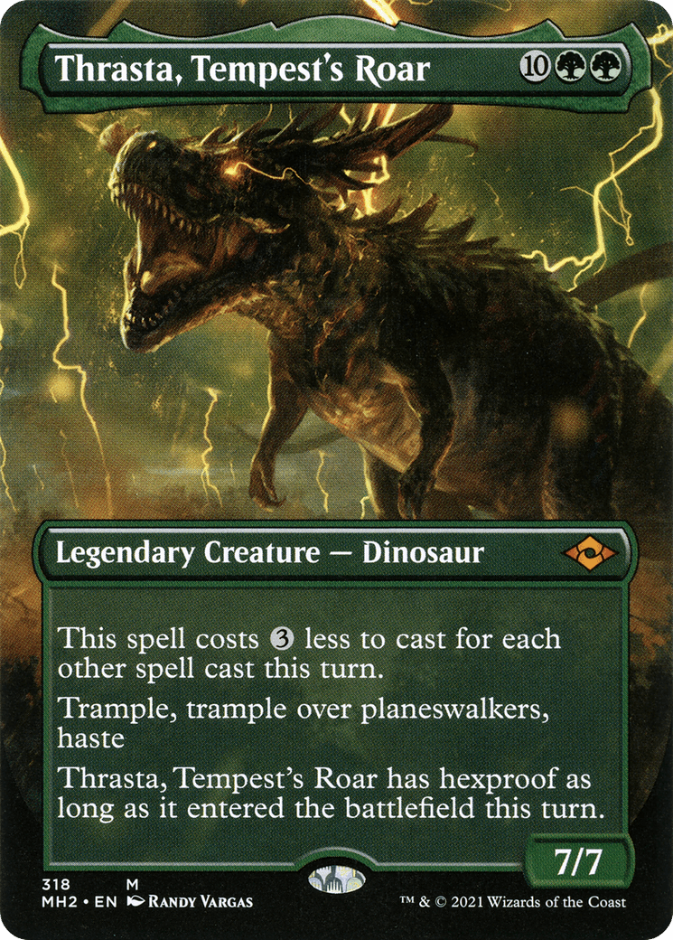Thrasta, Tempest's Roar (Borderless Alternate Art) [Modern Horizons 2] Foil