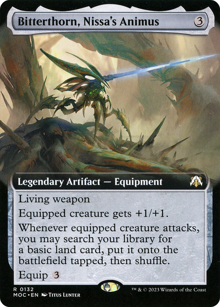Bitterthorn, Nissa's Animus (132) [March of the Machine Commander] : (Extended Art) Foil