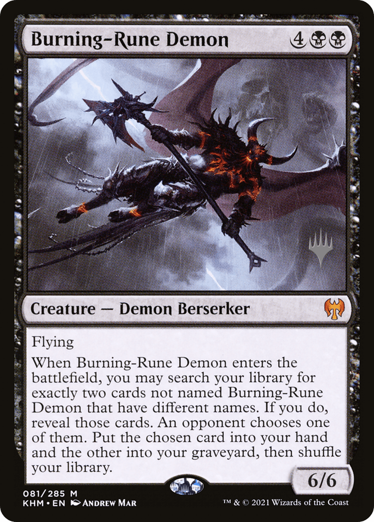 Burning-Rune Demon (Promo Pack) [Kaldheim Promos]