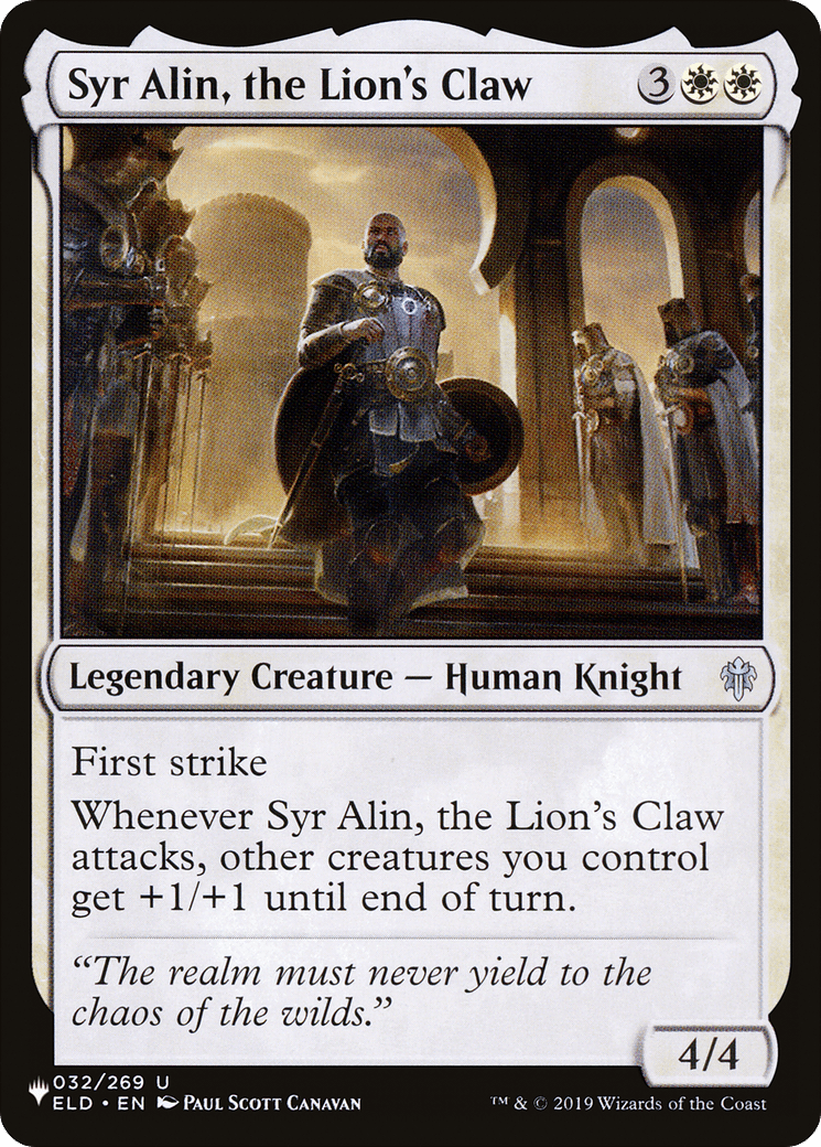 Syr Alin, the Lion's Claw |  (ELD-32) [The List]