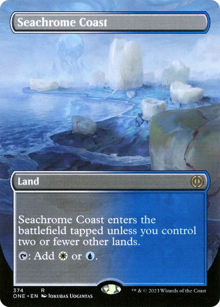 Seachrome Coast (Borderless Alternate Art) [Phyrexia: All Will Be One] Foil