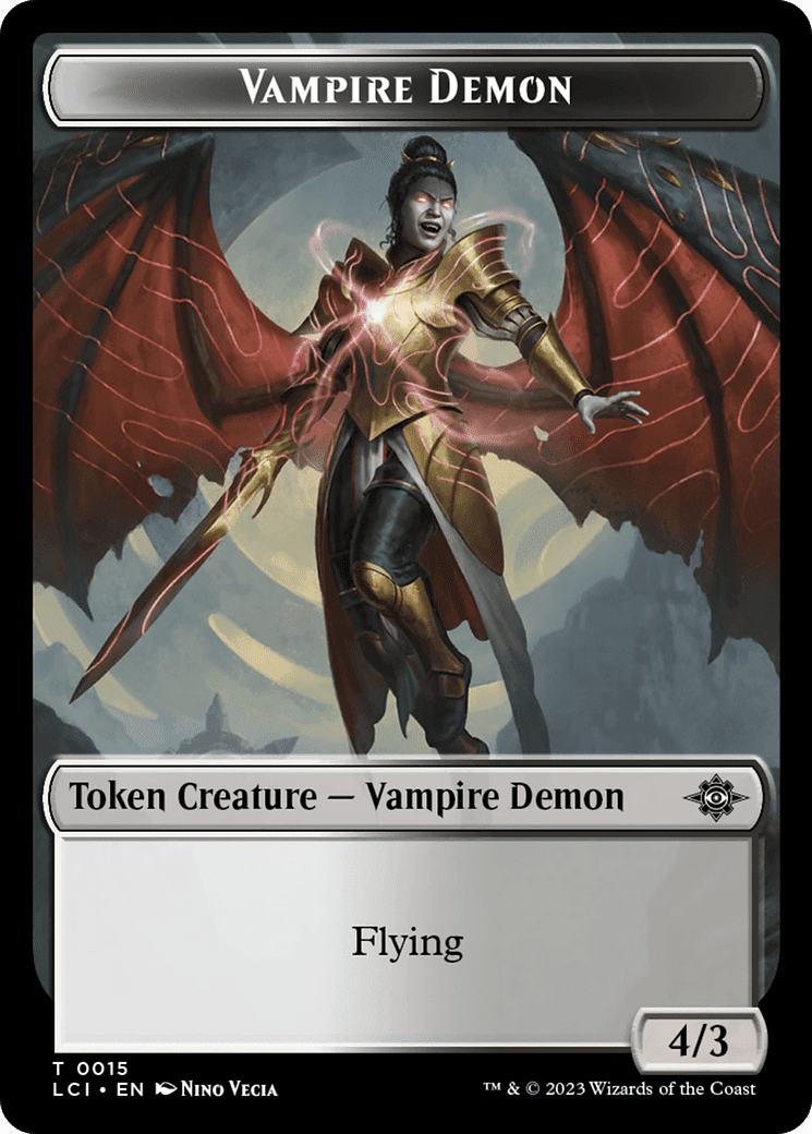 Vampire (0004) // Vampire Demon Double-Sided Token [The Lost Caverns of Ixalan Commander Tokens] Foil