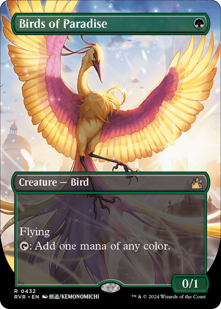Birds of Paradise (Anime Borderless) [Ravnica Remastered] Foil