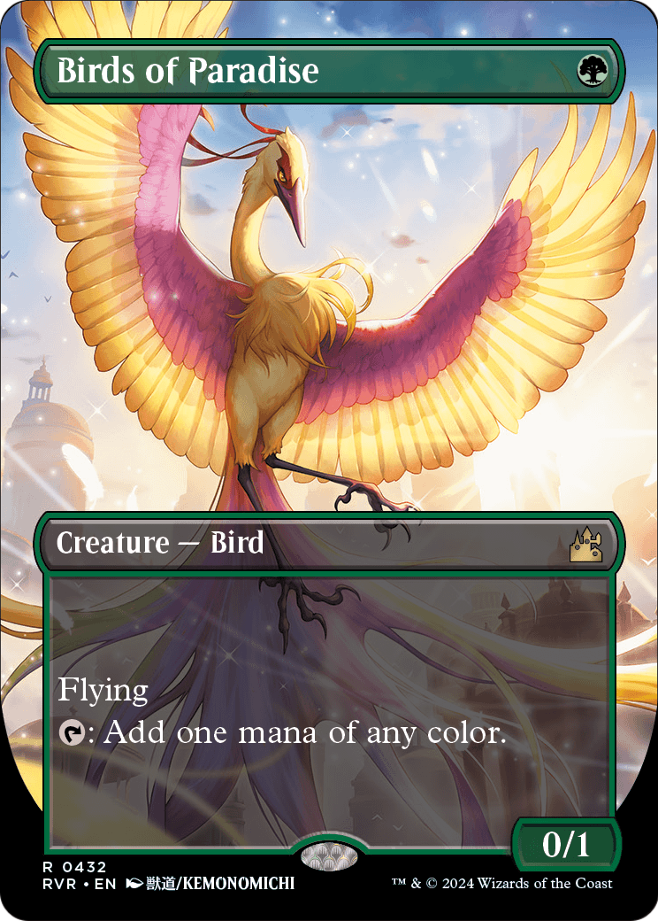 Birds of Paradise (Anime Borderless) [Ravnica Remastered] Foil