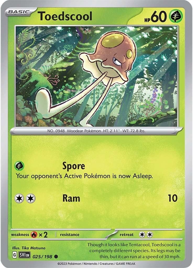 Toedscool 025/198 - SV01 Scarlet & Violet Base Set Reverse Holofoil