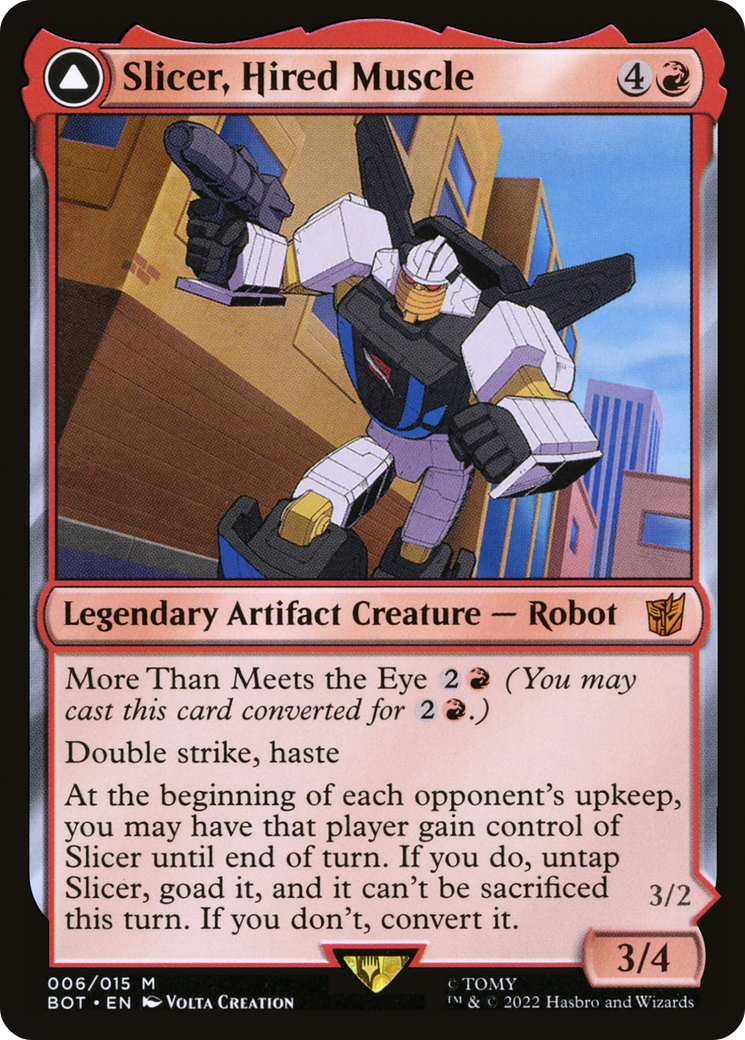 Slicer, Hired Muscle // Slicer, High-Speed Antagonist [Transformers] Foil