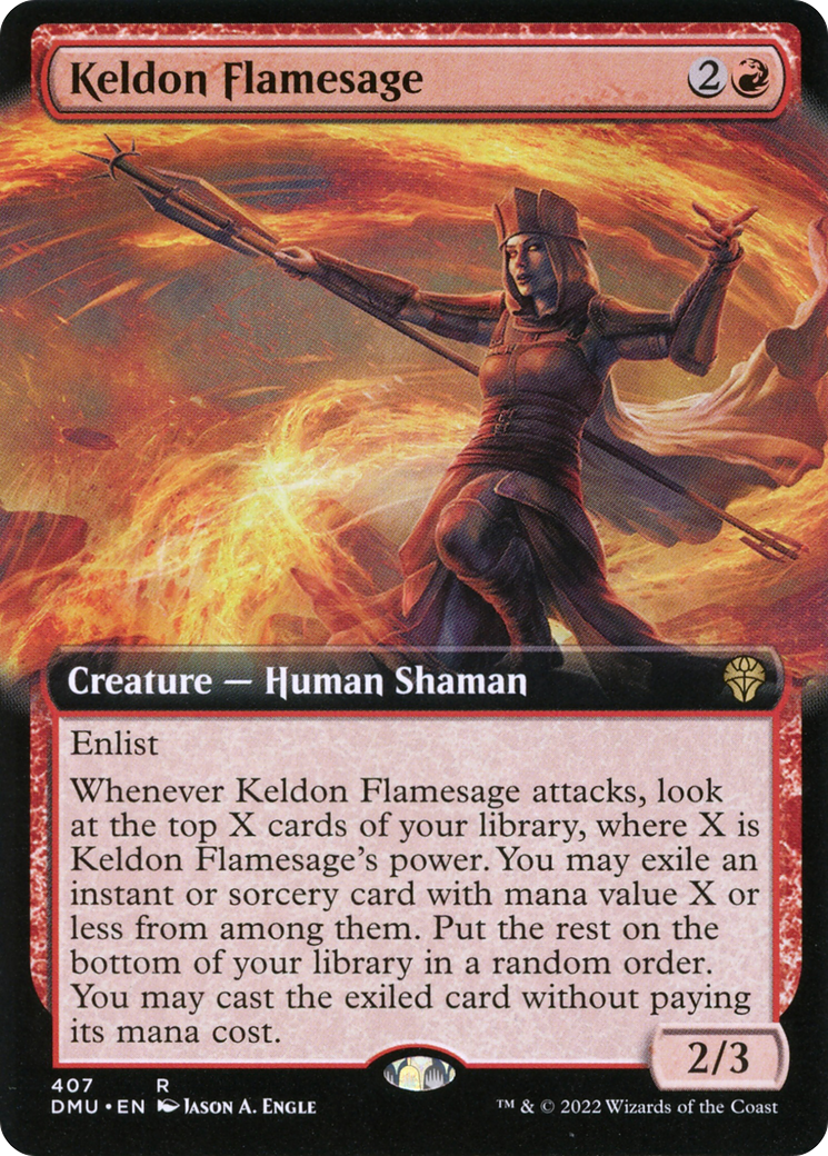 Keldon Flamesage (Extended Art) [Dominaria United] Foil