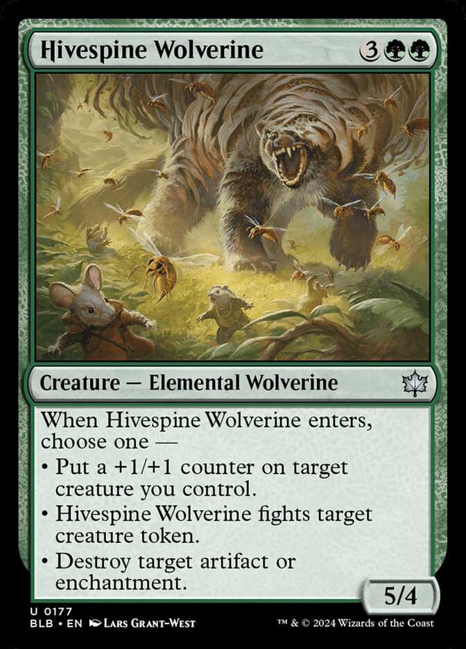 Hivespine Wolverine 177 (Bloomburrow)  - Foil