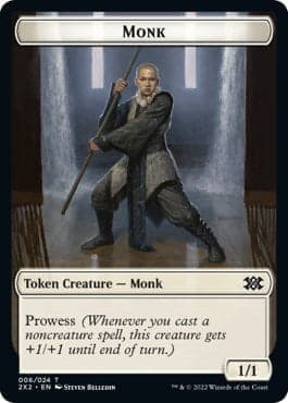 Wrenn and Six Emblem // Monk Double-Sided Token [Double Masters 2022 Tokens] Foil
