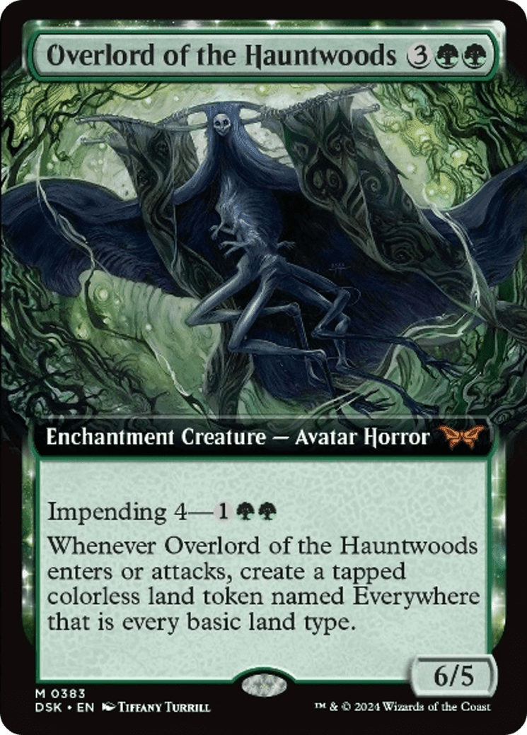 Overlord of the Hauntwoods (Extended Art) [Duskmourn: House of Horror] Foil
