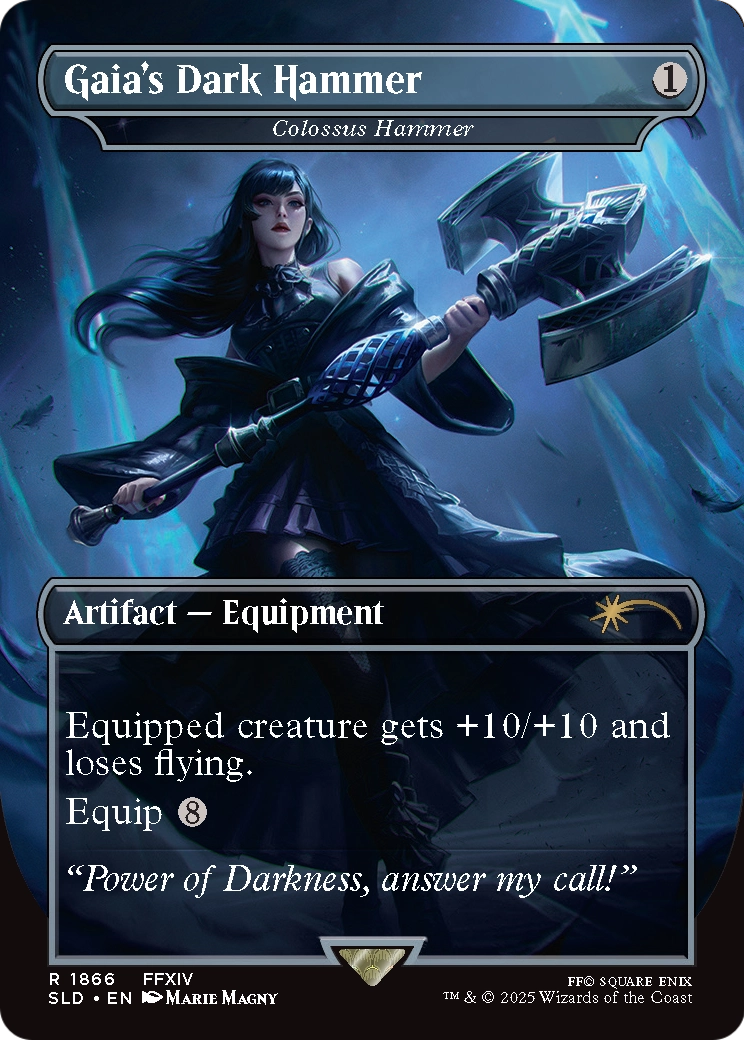 Colossus Hammer (1866) [Secret Lair Drop]  / Gaia's Dark Hammer (Borderless) Foil