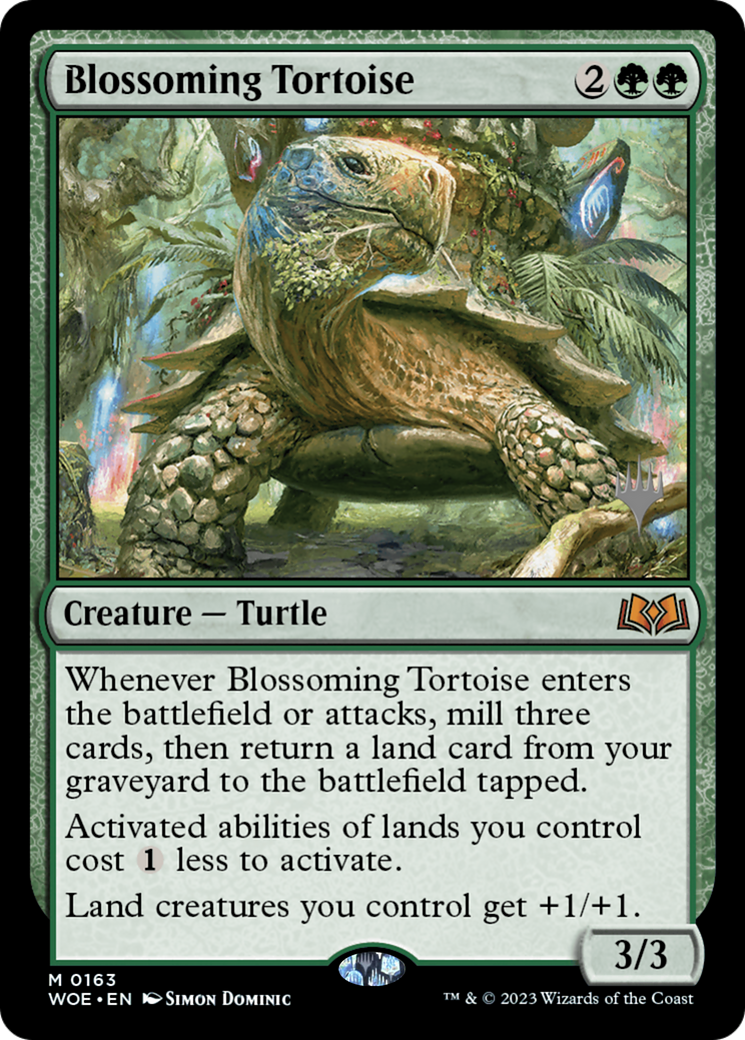 Blossoming Tortoise (Promo Pack) [Wilds of Eldraine Promos] Foil