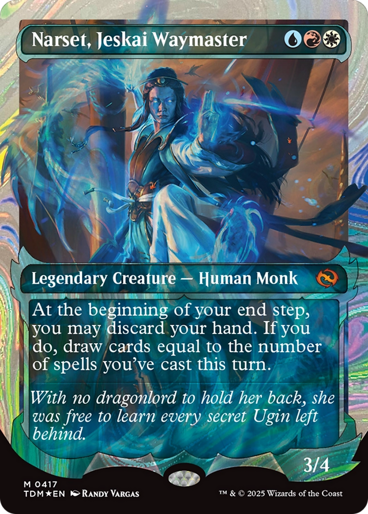 Narset, Jeskai Waymaster (Showcase) (Halo Foil) (417) [Tarkir: Dragonstorm]  Foil
