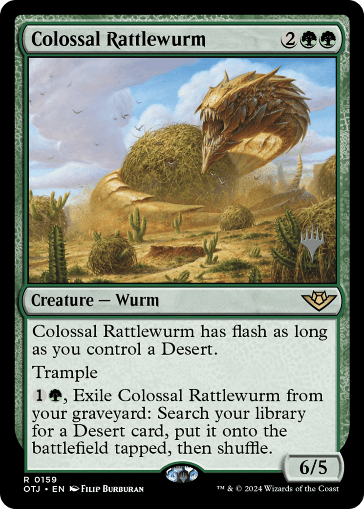 Colossal Rattlewurm (Promo Pack) [Outlaws of Thunder Junction Promos] Foil