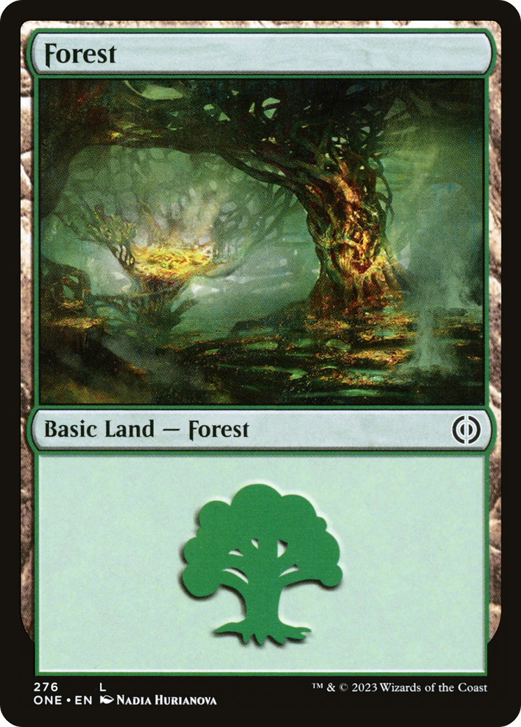 Forest (276) [Phyrexia: All Will Be One] Foil