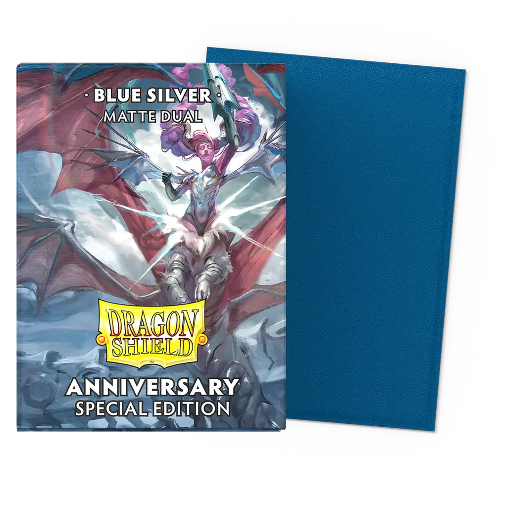 Dragon Shield | Standard Size Sleeves | 100ct | Blue/Silver: 25th Anniversary Edition (Dual Matte)