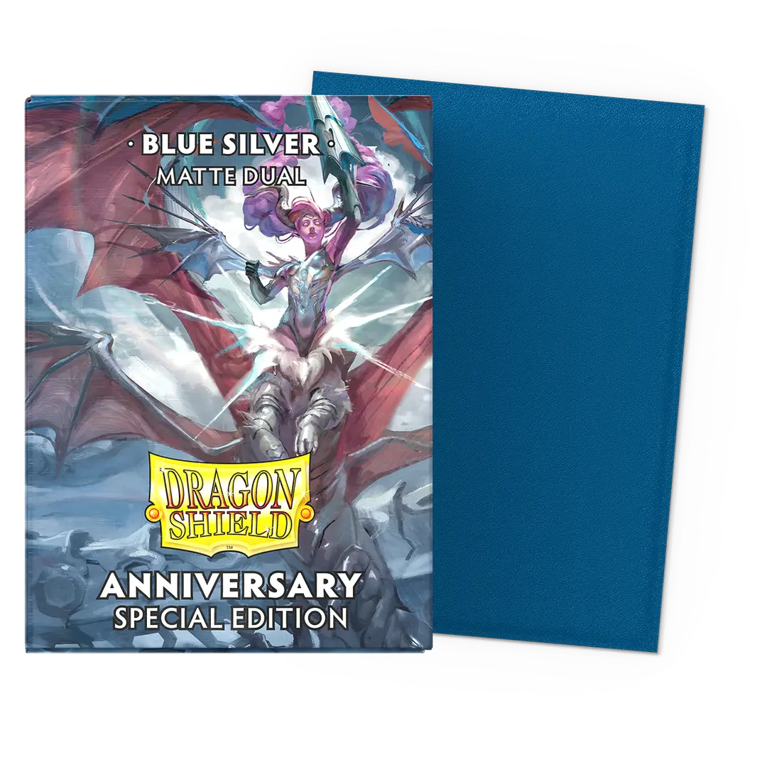 Dragon Shield | Standard Size Sleeves | 100ct | Blue/Silver: 25th Anniversary Edition (Dual Matte)