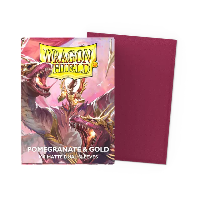 Dragon Shield | Standard Size Sleeves | 100ct | Pomegranate/Gold: 25th Anniversary Edition (Dual Matte)