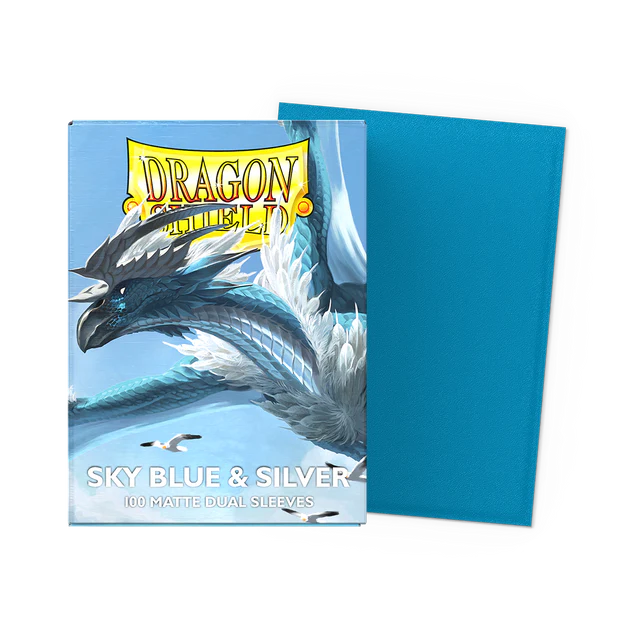 Dragon Shield | Standard Size Sleeves | 100ct | Sky Blue & Silver (Dual Matte)