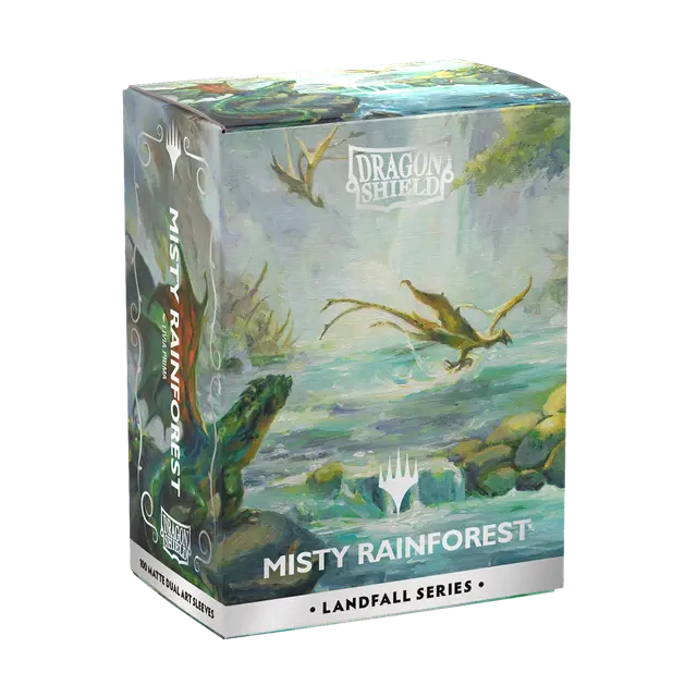 Dragon Shield | Standard Size Sleeves | 100ct | MTG Landfall Series | Misty Rainforest (Art Dual Matte)