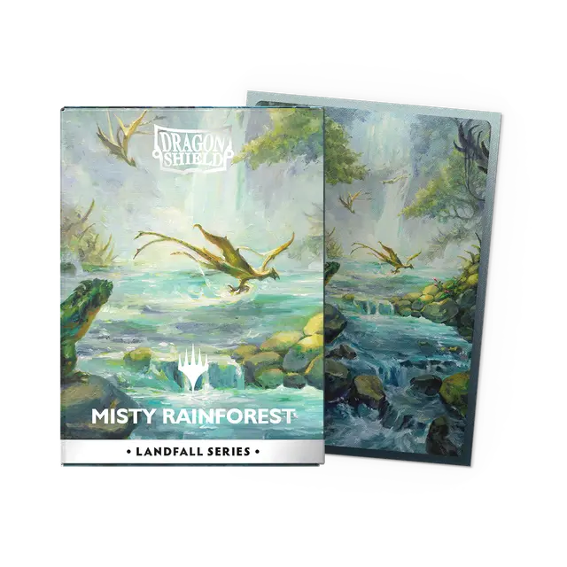 Dragon Shield | Standard Size Sleeves | 100ct | MTG Landfall Series | Misty Rainforest (Art Dual Matte)