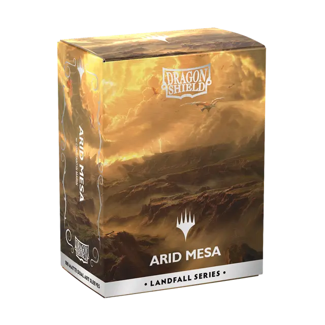 Dragon Shield | Standard Size Sleeves | 100ct | MTG Landfall Series | Arid Mesa (Art Dual Matte)