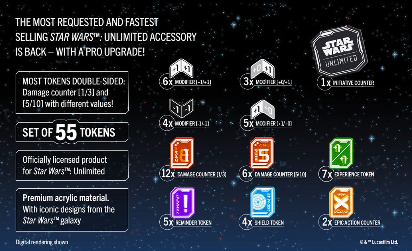 Star Wars: Unlimited | Acrylic Tokens PRO
