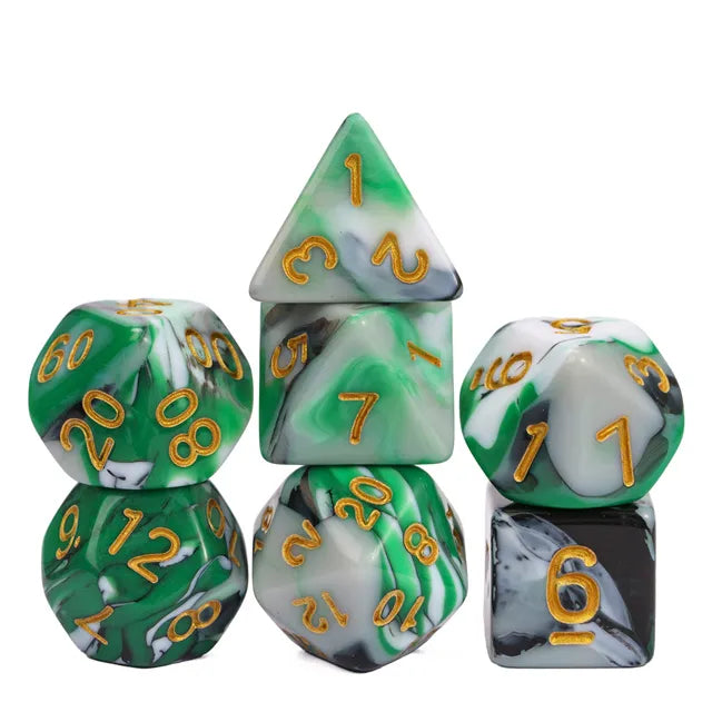 Polyhedral Dice Set | Acrylic | PRIDE - Agender | Set of 7 (D0166)