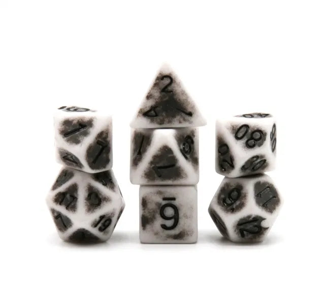 Polyhedral Dice Set | Acrylic | "Ancient Snow" | Set of 7 (D0180)