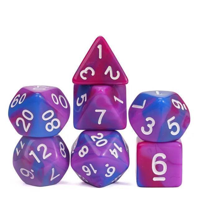 Polyhedral Dice Set | Acrylic | PRIDE - Bisexual | Set of 7 (D0164)