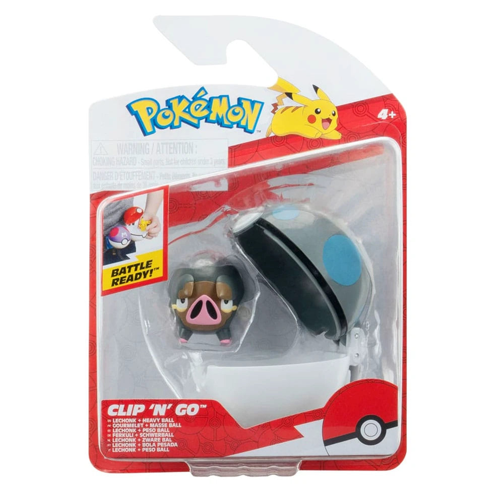 Pokemon Battle Figures | Clip 'n' Go | Lechonk & Heavy Ball