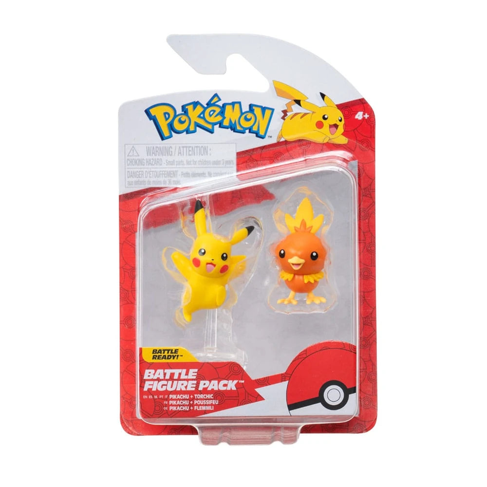 Pokemon Battle Figures | 2 Pack | First Partner Hoenn: Pikachu & Torchic