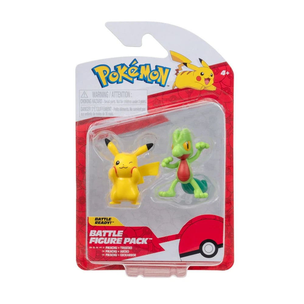 Pokemon Battle Figures | 2 Pack | First Partner Hoenn: Pikachu & Treecko