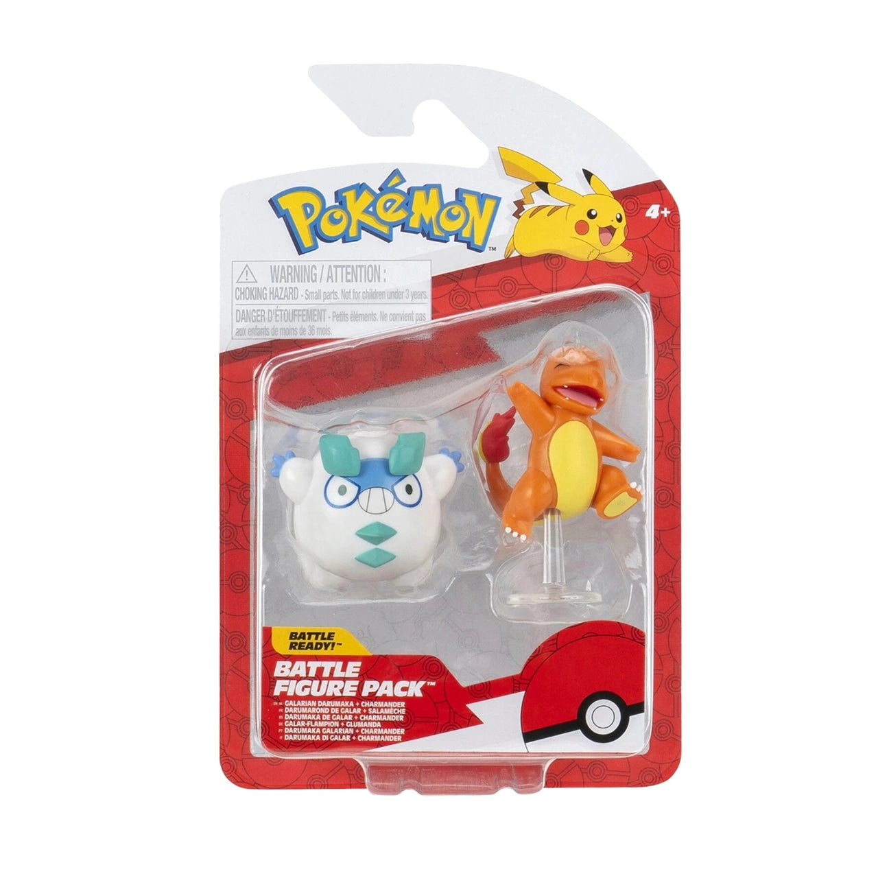 Pokemon Battle Figures | 2 Pack | Galarian Darumaka & Charmander