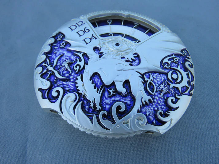 Dice Spinner | Metal | Dragon Spinner | Silver and Purple (D1037)