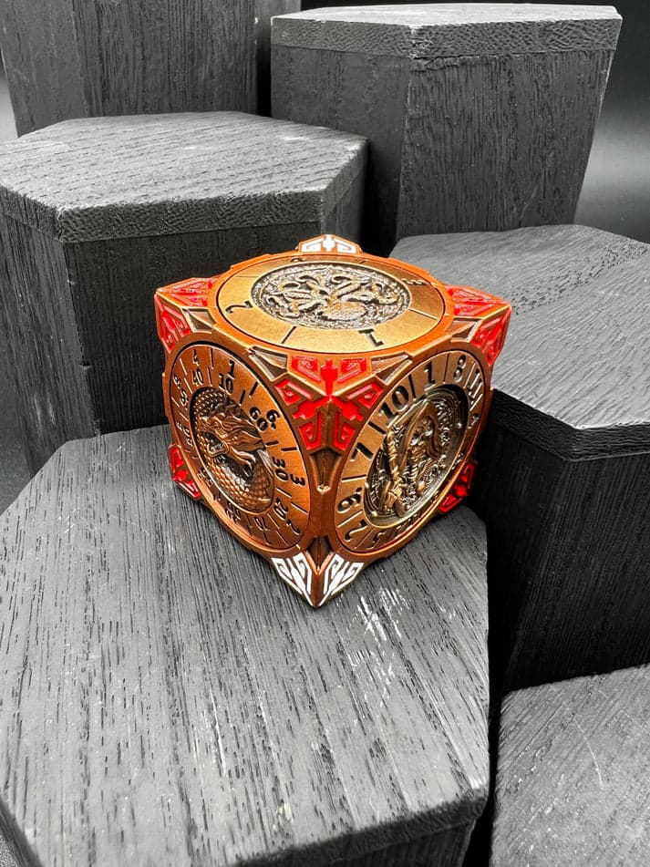 Dice Spinner | Metal | Cube Spinner | Antique Bronze (D1029)