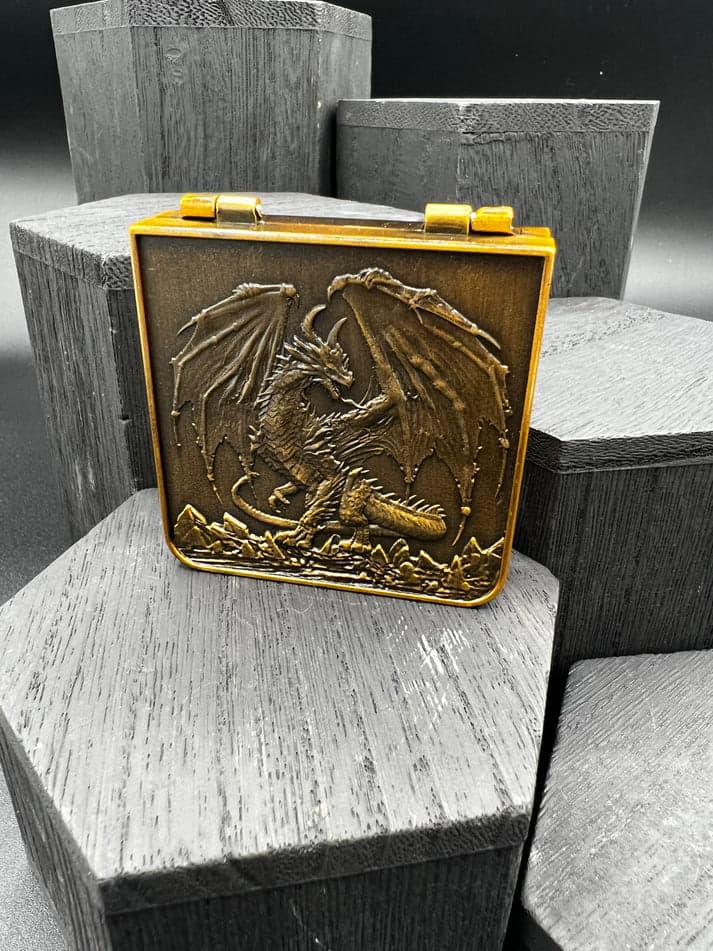Dice Spinner | Metal | Folding Wallet Spinner | Antique Bronze (D1017)
