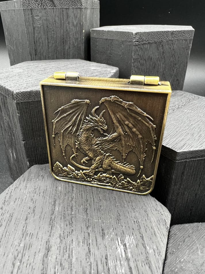 Dice Spinner | Metal | Folding Wallet Spinner | Antique Brass (D1018)