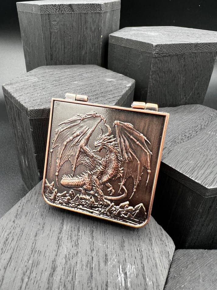 Dice Spinner | Metal | Folding Wallet Spinner | Antique Copper (D1016)