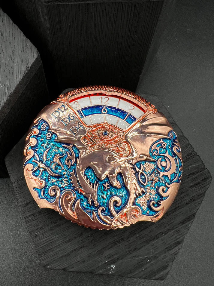 Dice Spinner | Metal | Dragon Spinner | Rose Gold and Teal (D1036)
