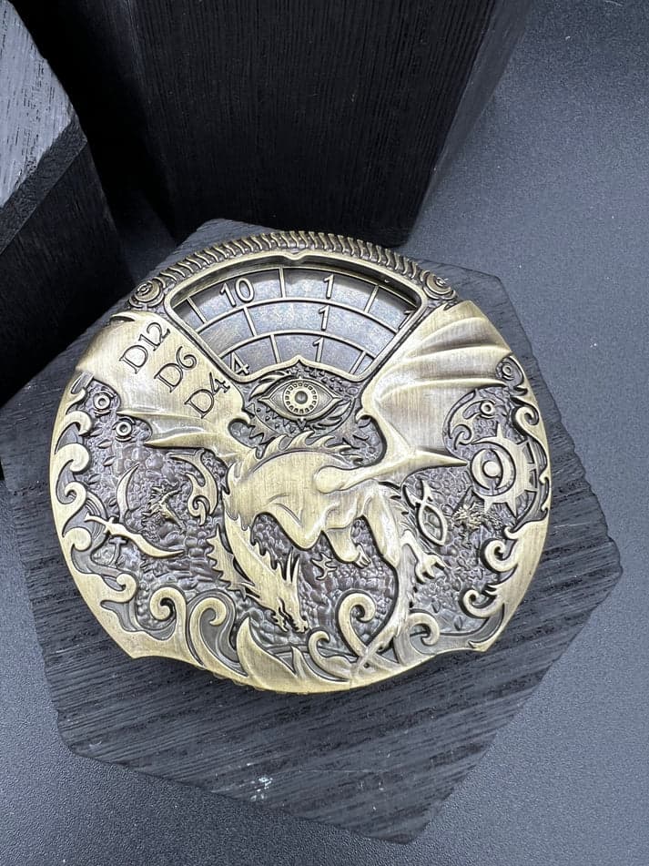 Dice Spinner | Metal | Dragon Spinner | Antique Brass (D1032)