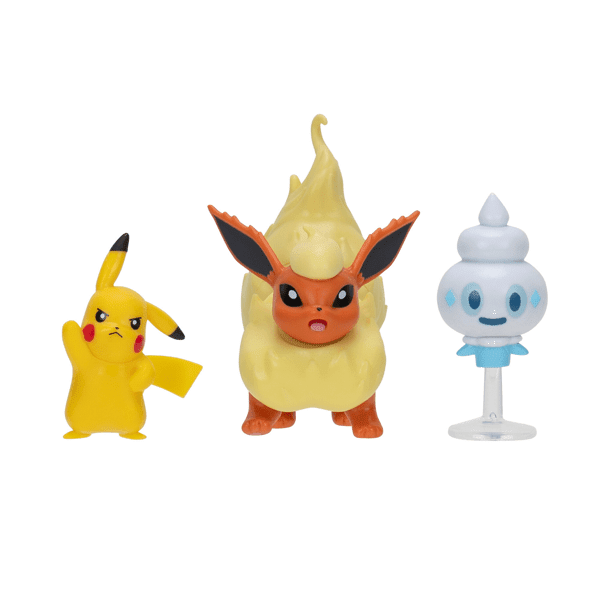 Pokemon Battle Figures | 3 Pack | Pikachu, Vanillite & Flareon