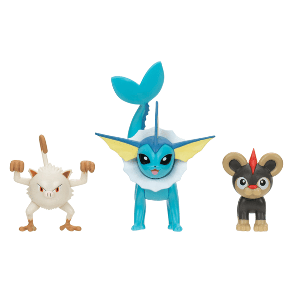 Pokemon Battle Figures | 3 Pack | Litleo, Mankey & Vaporeon