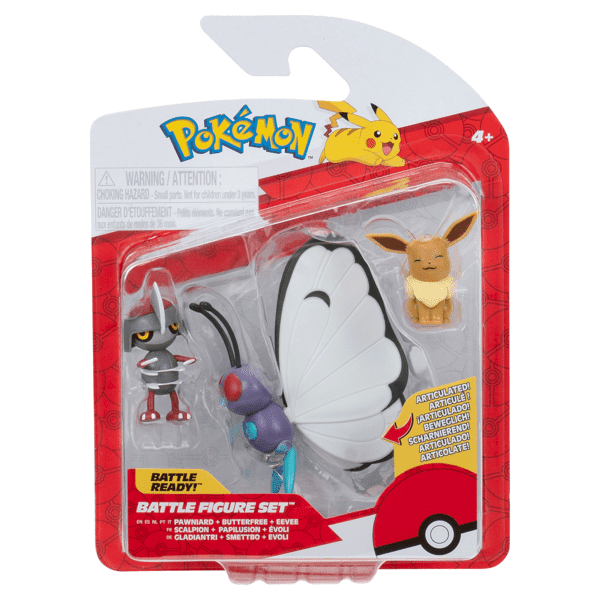 Pokemon Battle Figures | 3 Pack | Pawniard, Eevee & Butterfree