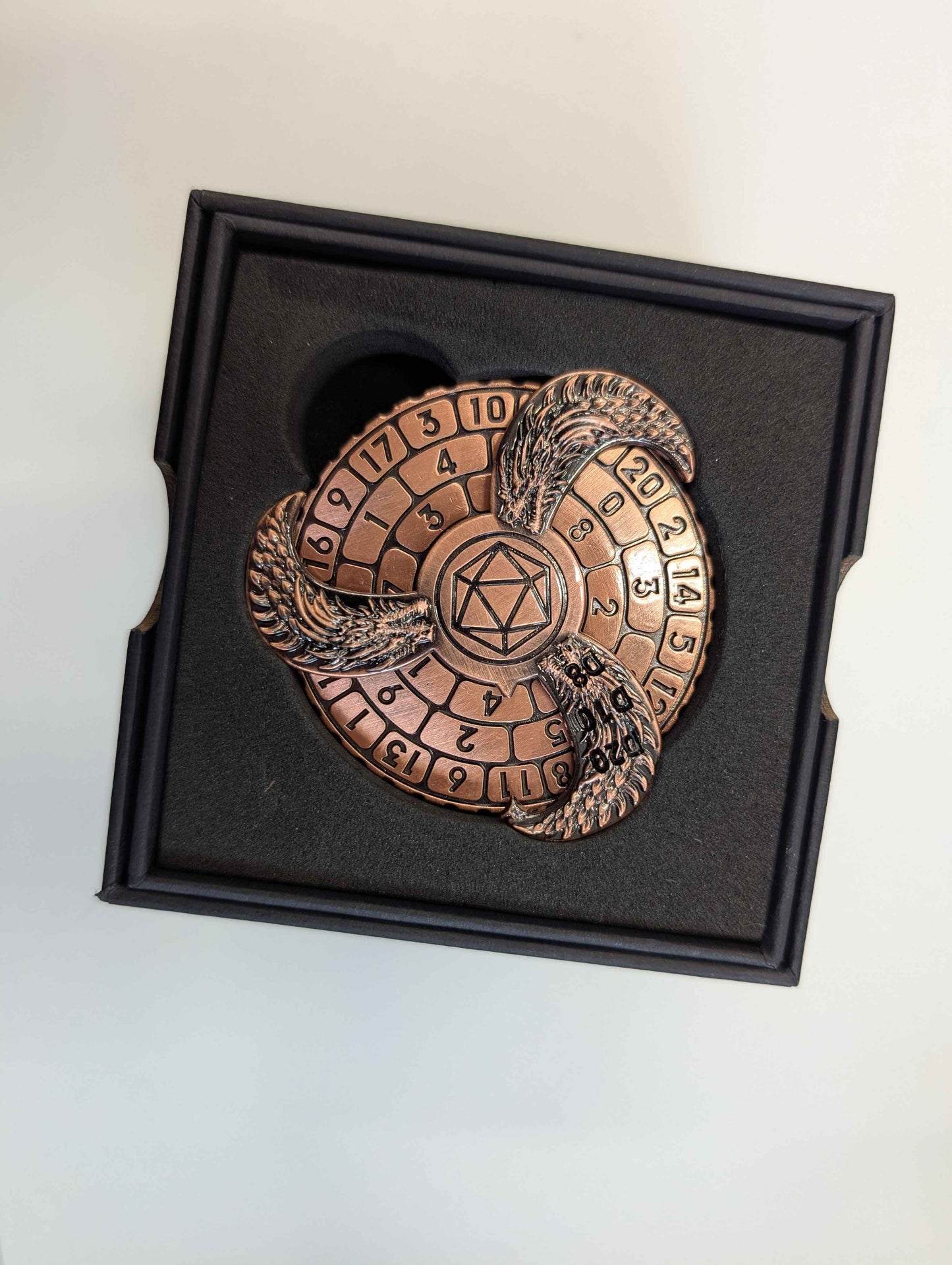 Dice Spinner | Metal | Hydra (Gryo) Spinner | Antique Copper (D1023)