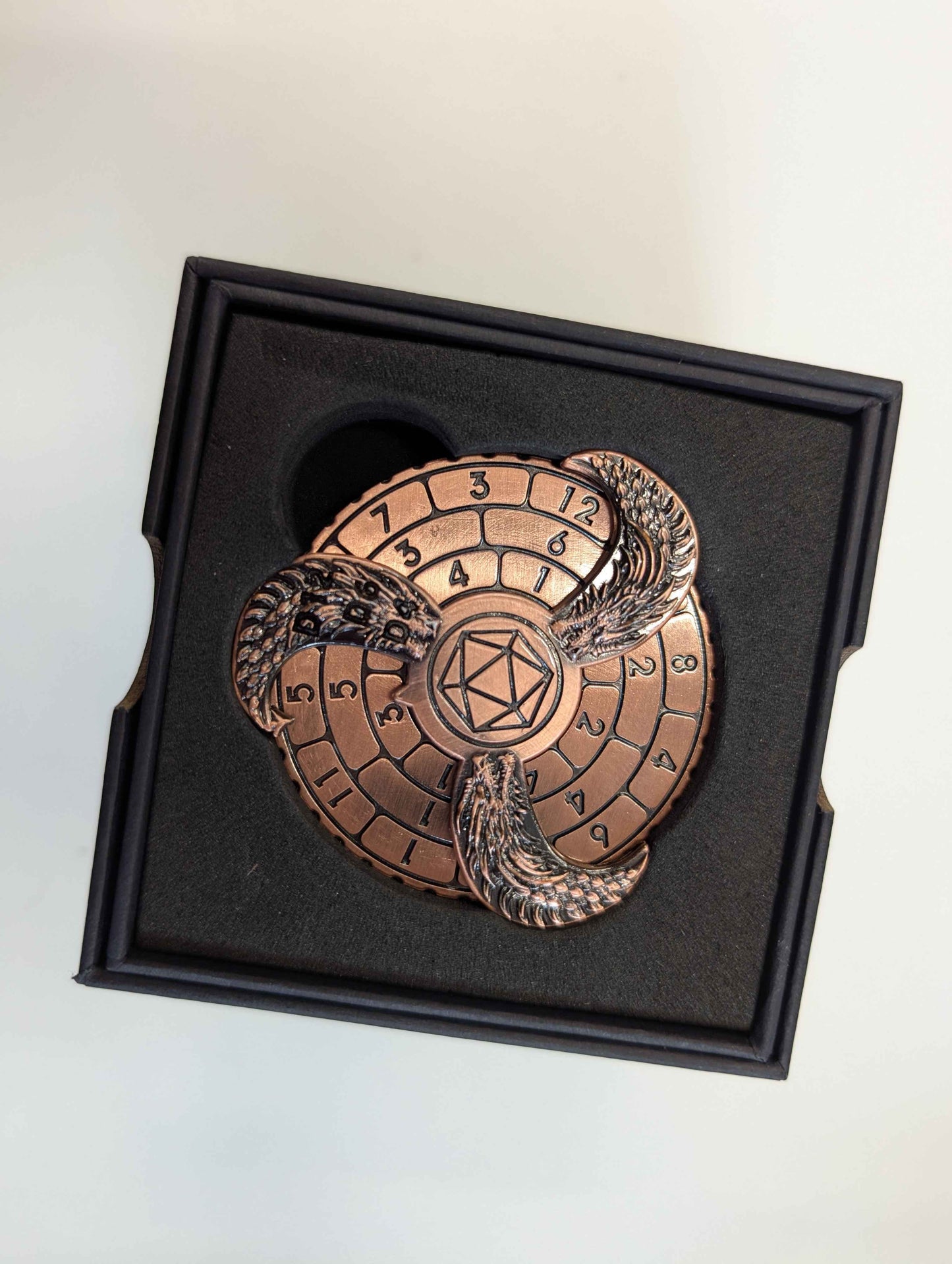 Dice Spinner | Metal | Hydra (Gryo) Spinner | Antique Copper (D1023)