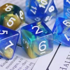 Polyhedral Dice Set | Acrylic | "Starry Night" | Set of 7 (D0175)